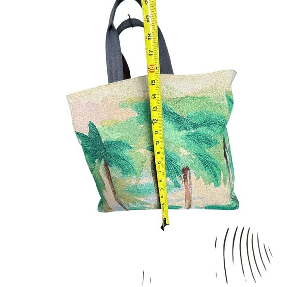 EMPORIO ARMANI Riviera Reversible Nylon Palm Print Shopping Bag - Picture 10 of 16